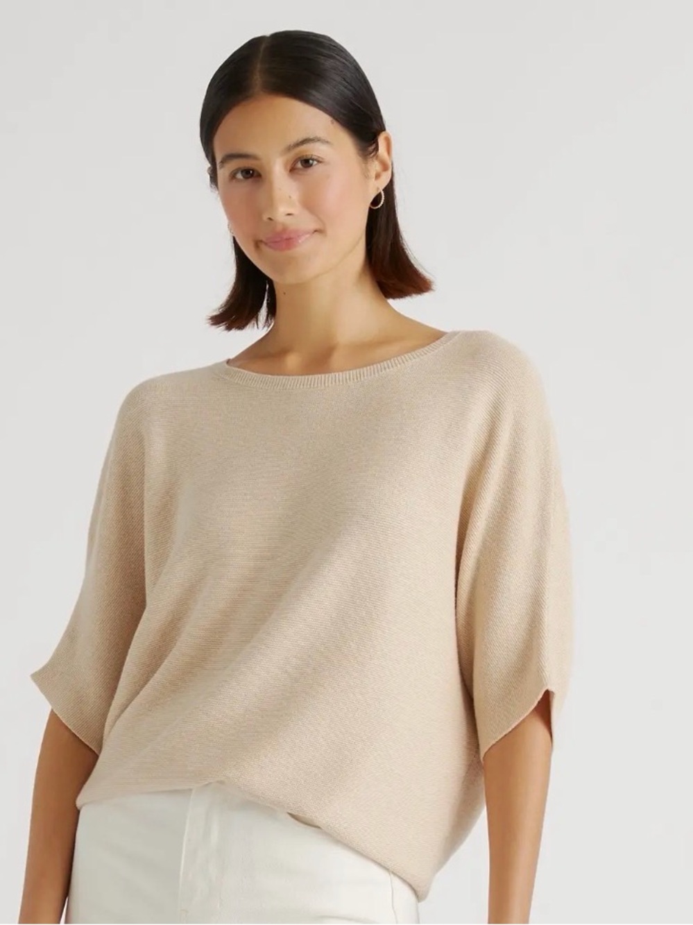 Quince Cotton cashmere short sleeve Doman sweater Sz Small